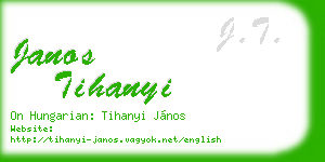 janos tihanyi business card
